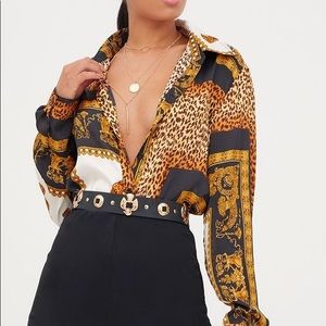 Satin Baroque Print Top